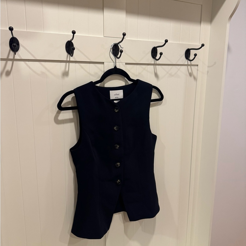 Aritzia Black Button-Up Vest
